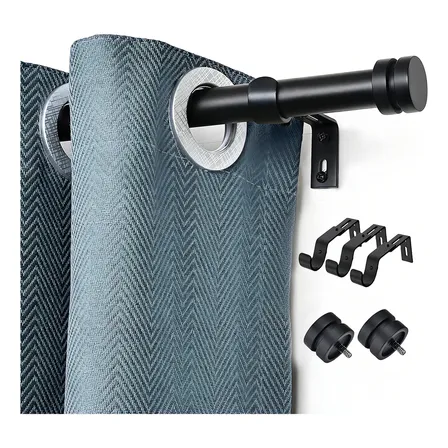 Briofox® Cortineros De Metal Ajustable De 80 A 370cm Barra De Cortina Cortineros Modernos De Metal Extensible A Maximo… Negro