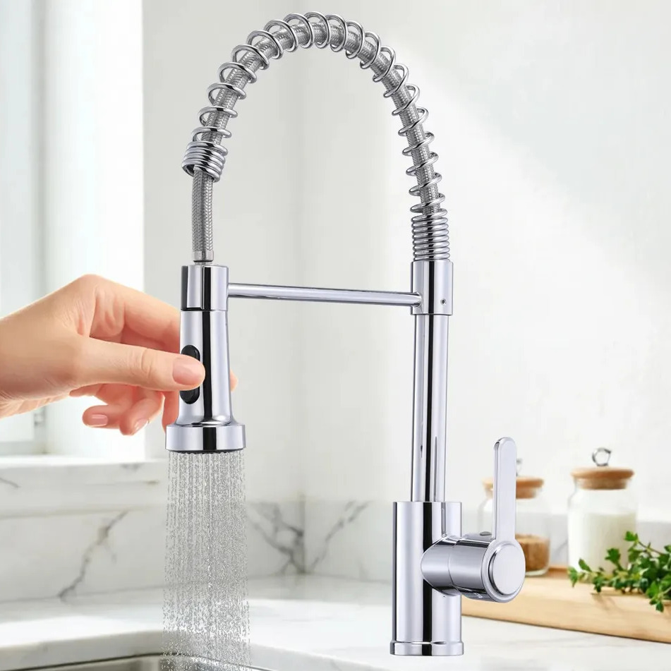 Torneira Aço Inoxidável Hongyu Luxo Flexível Prateado Brilhante