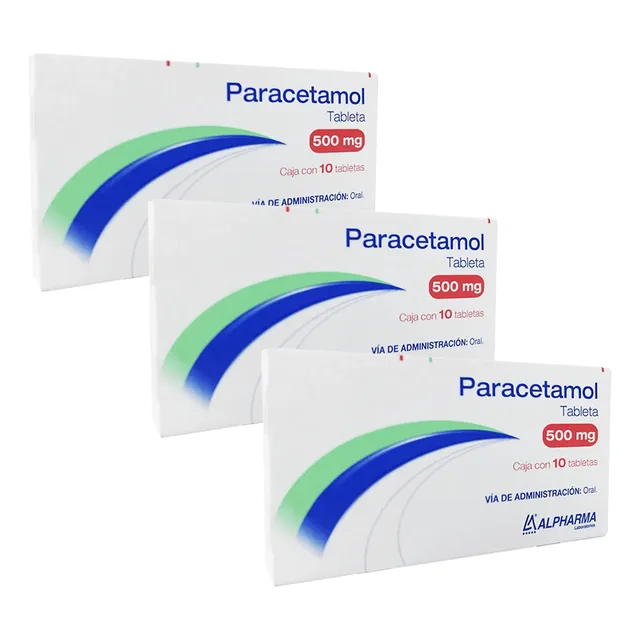 Paracetamol 500 Mg 10 Tabletas Pack 3 Pz