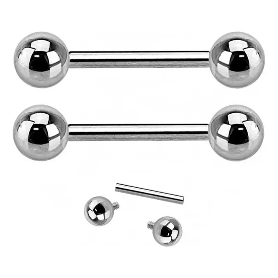 Piercing Barbells Tb0039 Titanium Astm F136 1.6x16x5/5 1un