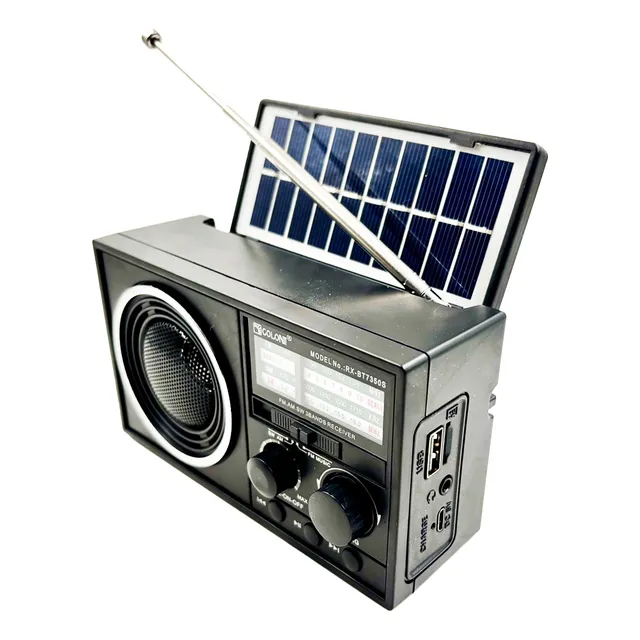 Radio Portátil Fm Am Vintage Recargable Con Panel Solar