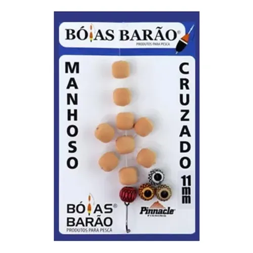 Isca Manhosinho Cruzado 11mm Eva Cafec/leite Boias Barao