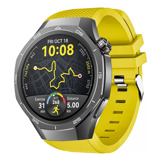 Correa Deportiva Texturizada Para Huawei Watch Gt 5 Pro Amarillo 2.2 Cm Correa Deportiva Texturizada Para Huawei Watch Gt 5 Pro Amarillo 2.2 Cm