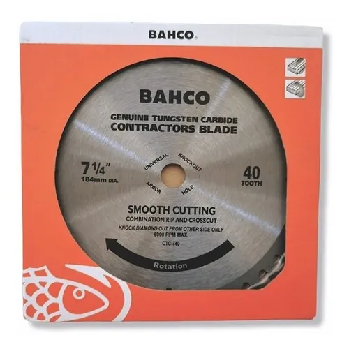 Sierra Circular 7-1/4´´ 40 Dientes Bahco Eje 5/8