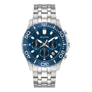Reloj Bulova Hombre 98b435 Time Square Correa Plateado Bisel Azul Oscuro Fondo Azul Oscuro Reloj Bulova Hombre 98b435 Time Square Correa Plateado Bisel Azul Oscuro Fondo Azul Oscuro