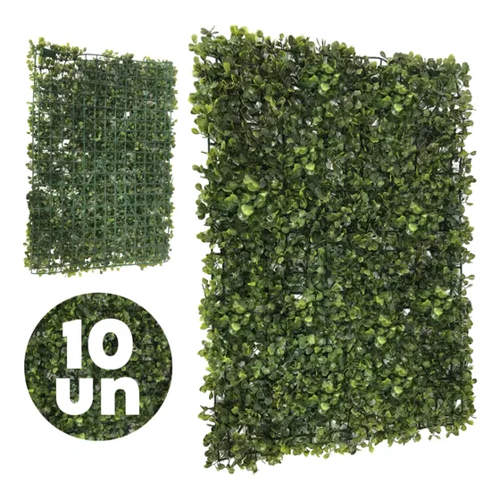 Kit 10 Placa Jardim Vertical Artificial 60x40 Buchinho Verde