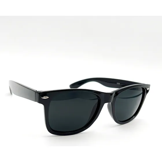 Óculos De Sol Mastervision Lente Solar Fumê Escuro Quadrado Wayfare Verão Inverno Clássico Retrô Vintage Cor Preto Brilhoso Armação De Acetato Lente De Policarbonato Proteção Uv400