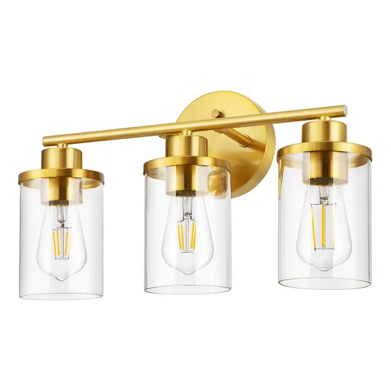 Lampara Aplique Led Dorada Lujo 3xe27 Baño/sala/comedor Usa
