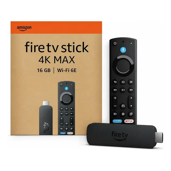 Amazon Fire Tv Stick 4k Max 16gb Com Voz Alexa Preto