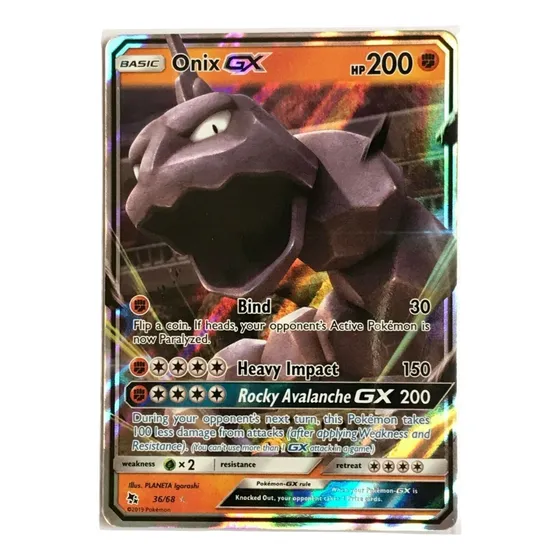 Cartas Pokemon Onix Gx Hidden Fates