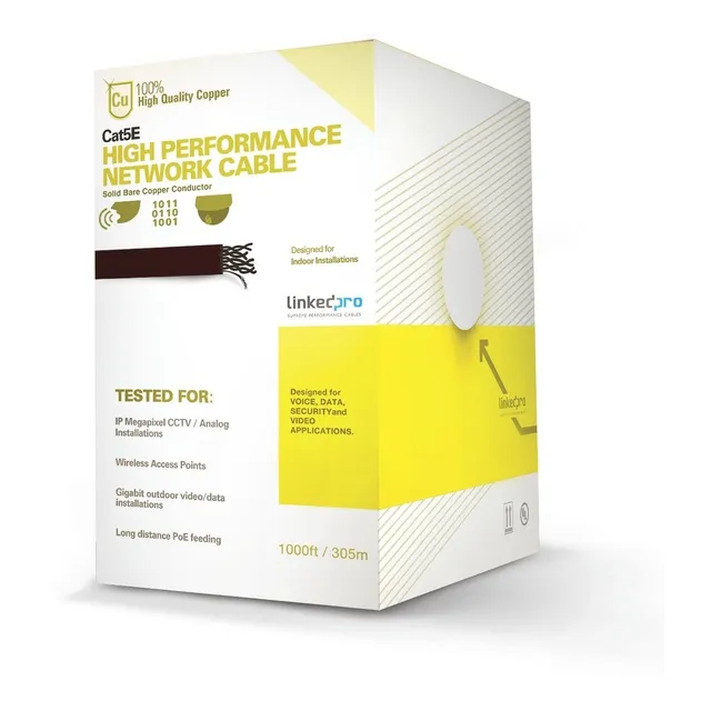 Bobina De Cable 305 M/ Cat5e Alto Desempeño/ Pro-cat-5e-w