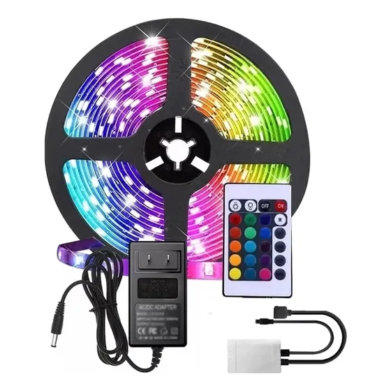 Luz Led Neón Flexible De 5m Con Fuente De Alimentación De12v
