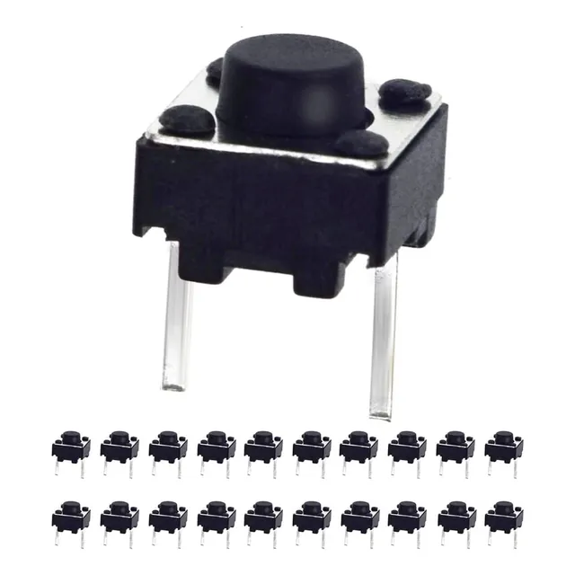 20 Unids 0.236pulgada2 Pin Tacto Táctil Momentáneo Interrupt