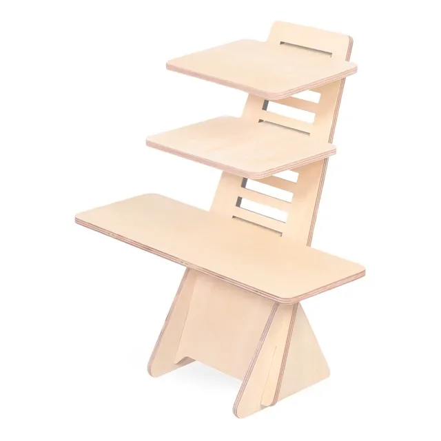Standing Desk Suporte Notebook Madeira 3 Prateleiras Mesa