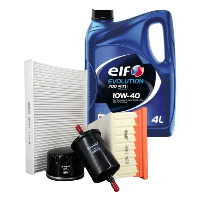 Kit 4 Filtros Highfil + Elf 10w40 Renault Kangoo 1.6 16v