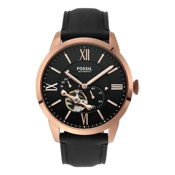 Reloj Hombre Fossil Townsman Automatic Piel Color de la correa Negro