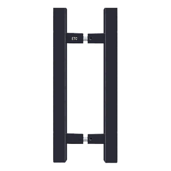 Jaladera Tipo H Cuadrada 120 Cm Acero Inoxidable Negro Mate