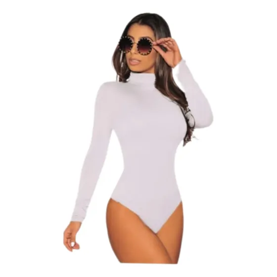 Body De Dama Casual Manga Larga Cuello Alto Tortuga 