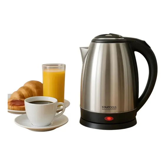 Chaleira Elétrica Startools 2L Preta Inox 1500W com Desligamento Automático