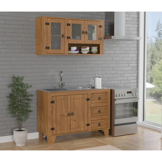 Mueble De Cocina Madera N- Aereo Alacena - Bajo Mesada - Lcm Color Roble