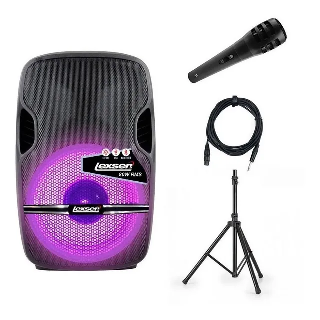 Parlante Caja Acustica Activa Lexsen Tiny 80 W + Mic Tripode
