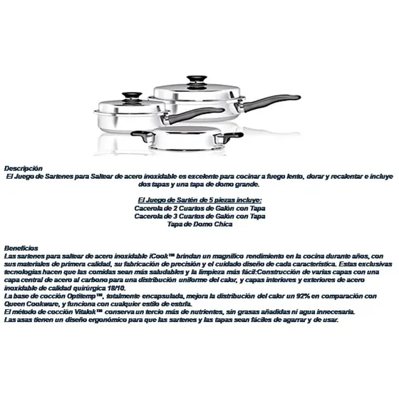 Juego De Sartenes 5 Piezas Icook (americanos)