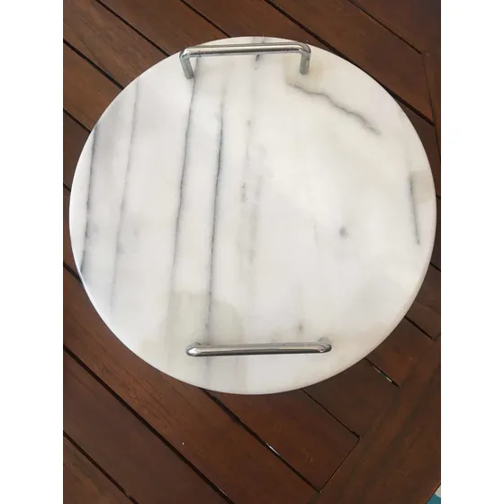 Bandeja Para Quesos Con Asas De Mármol Gris