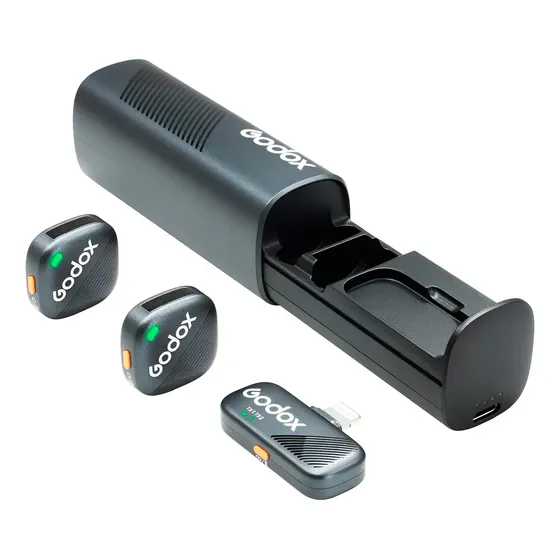 Micrófono inalámbrico Godox Cube Sl 2.4G compatible con iPhone, color negro