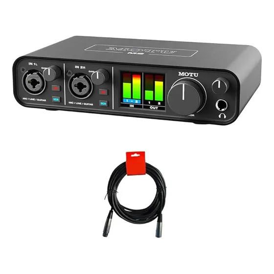  Interfaz De Audio Usb-c Motu M2 2x2 Con Paquete De Cables X