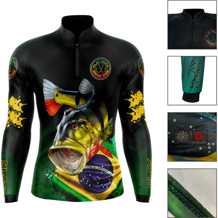 Camisa Camiseta Blusa Pesca Tucunaré Brasil Com Proteçãouv50 Camisa Camiseta Blusa Pesca Tucunaré Brasil Com Proteçãouv50