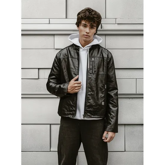 Campera Cuero Símil Premium Waiting Hombre