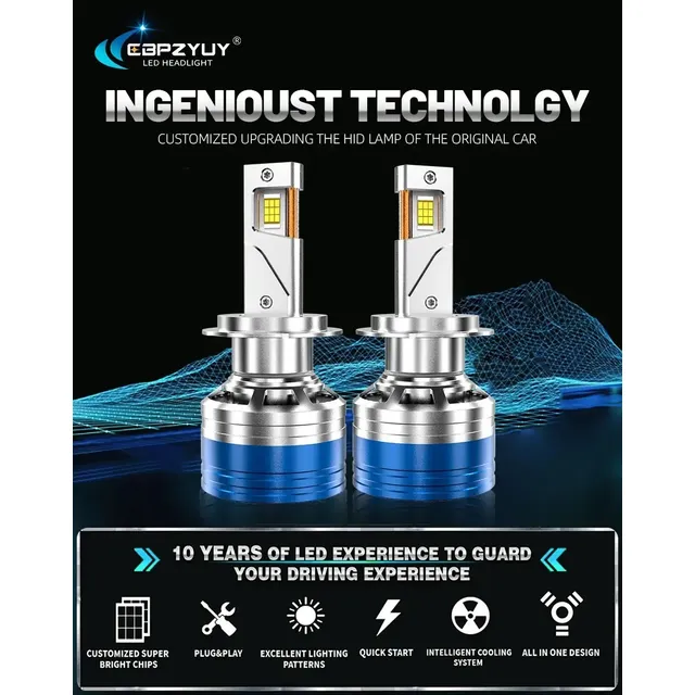 2 Led Csp H7, H11 O 9005, 100 Watts De Potencia Carro/moto