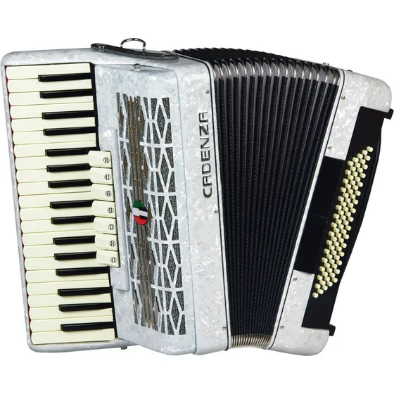 Acordeon Cadenza Cd 8037 Branco 80 Baixos 37 Teclas 7 Reg