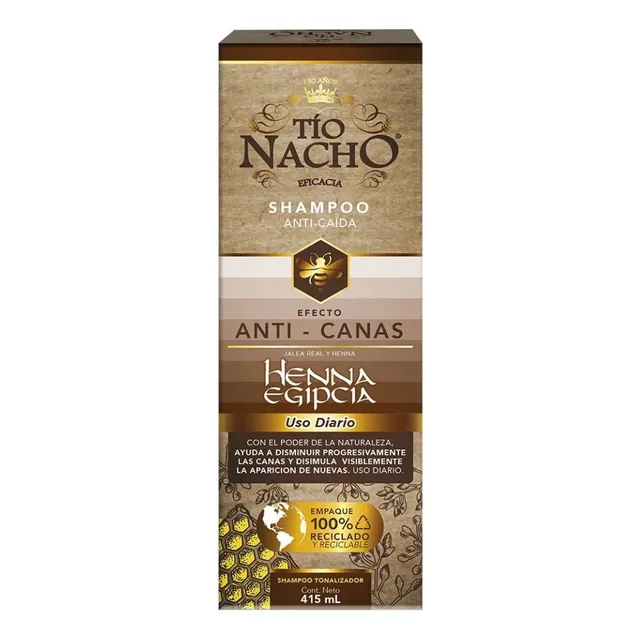 Shampoo Tío Nacho Henna Egipcia Anti Canas Anti Caida Shampo