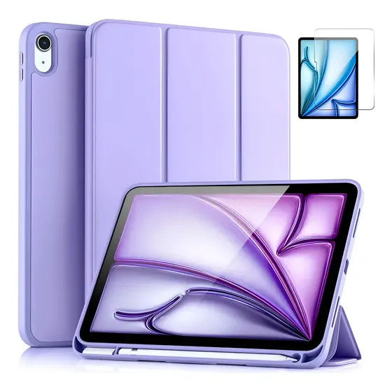 Case + Mica Para iPad Air6 11 M2 (2024) | Air 11 M3 (2025) Color Lila | Cuotas sin interés