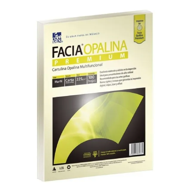 Papel Cartulina Facia Opalina Marfil 225gr Carta C/200 Hojas