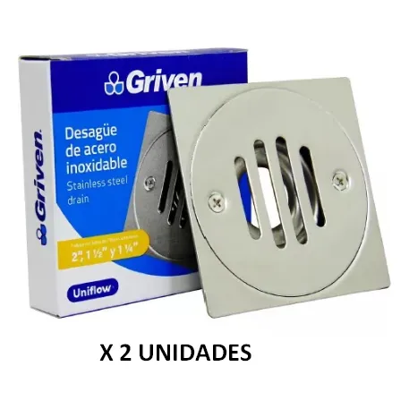 Desague Rejilla Centro Piso Cromada 4*4 Con Tapa