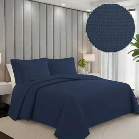 Kit Colcha Super King 3pç Cobre Leito 150 Fios Liso Matelado