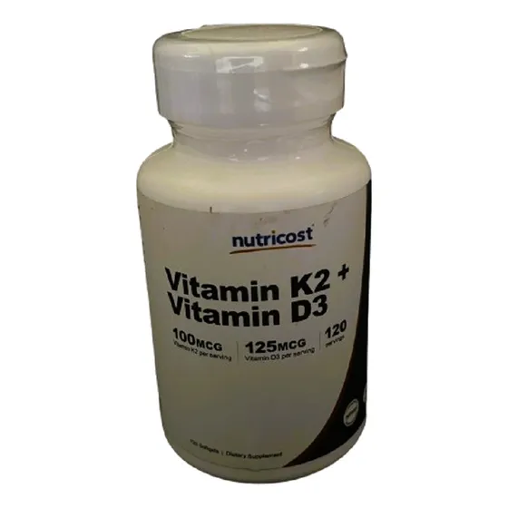 K2 + D3 100mcg / 125mcg  120softgels Nutricost Sin Sabor