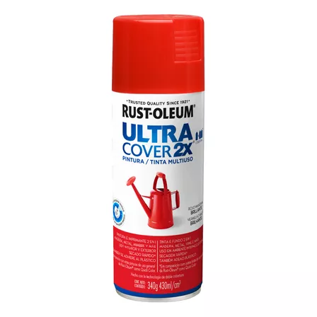 Pintura Aerosol Ultra Cover Colores 340 Ml Rust Oleum Rex Color Rojo Manzana Mate