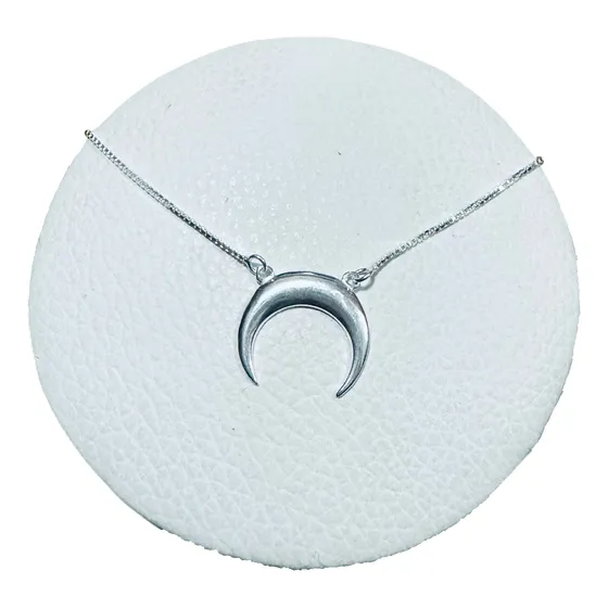 Collar Gargantilla De Luna Invertida De Plata 925