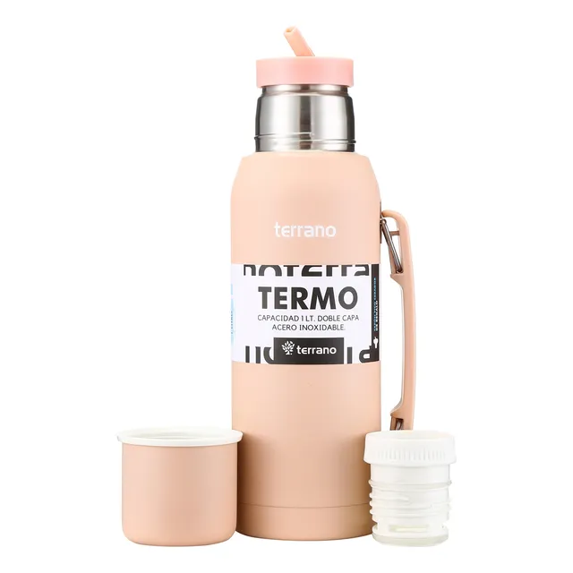 Termo 1 Litro Manija Tapon Cebador De Regalo! Garantia 1 Año