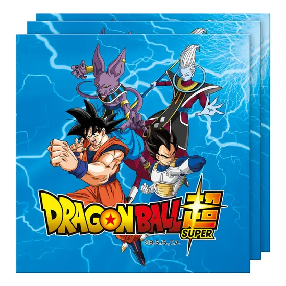 Set 10 Servilletas Dragon Ball Super 33x33 Cm Cumpleaños