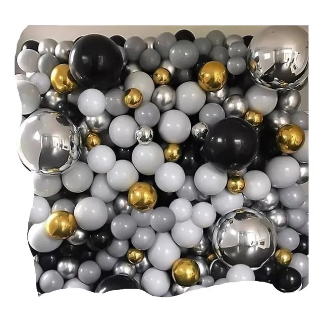 Arco Globos Pared Organica Gris Dorado Plateado Tendencia