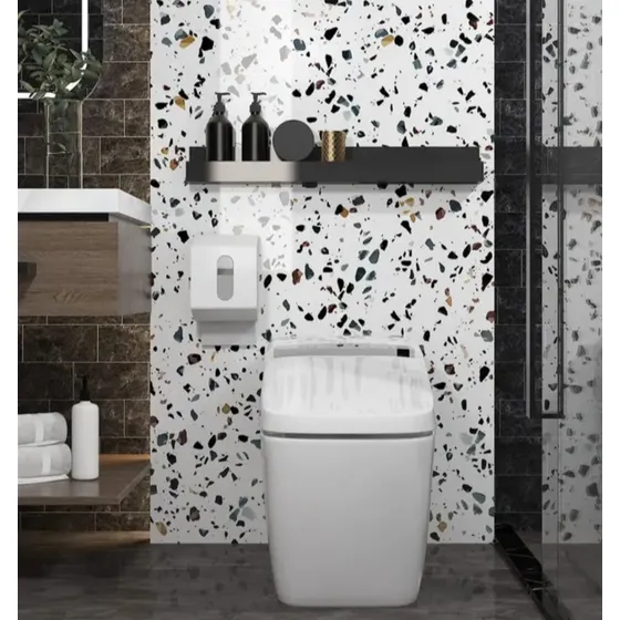 Rollo Papel Tapiz Marmol Blanco Plateado Adhesivo 