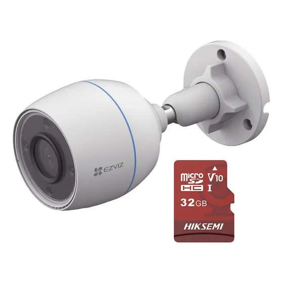 Ezviz Cámara Bala Wifi 2mp H3c-32 Con Detección Humana Micrófono Integrado Con Microsd De 32gb Excelente Vision Cs-h3c Nocturna Ideal Para Uso Exterior