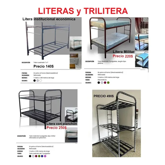 Litera De Metal De 1.90mts. * 1 Mt. Ancho. Nueva. Hierro