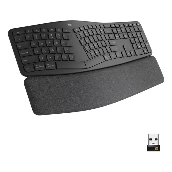Teclado Sem Fio Ergo K860 Com Layout Dividido Preto Logitech