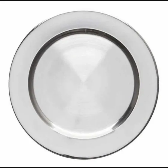 Plato Base De Acero Inoxidable Restaurante 30 Cm 50 Pz Color Plateados Liso