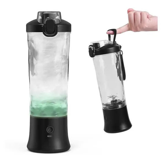 Licuadora Portatil Procesador 600ml 4000mah Super Potente Color Negro